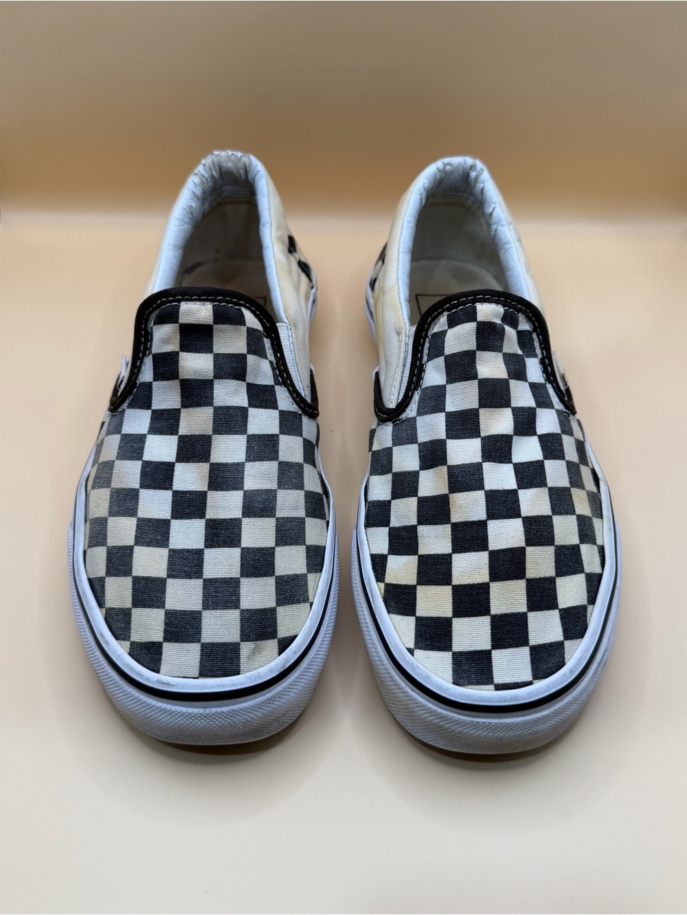 Vans Checkerboard Slip-On Sneakers - Black & White